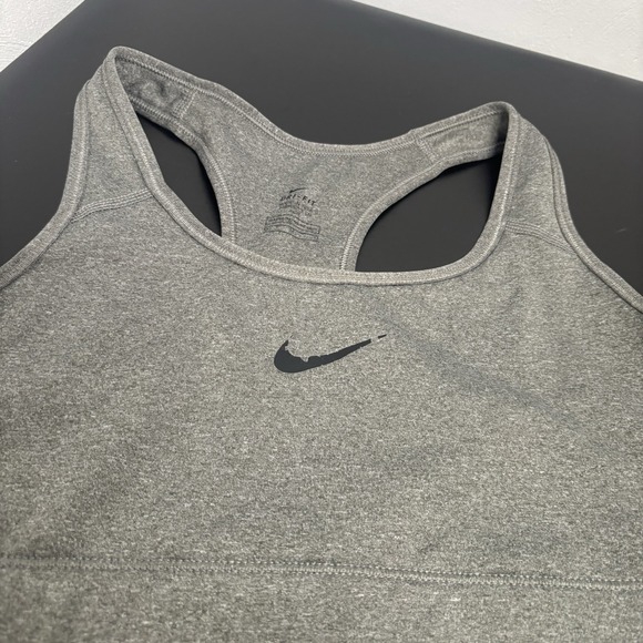 Nike Pro Women's Sports Bra Dri-Fit Gray Sz Medium Athletic Workout Racerback - Picture 4 of 5